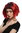 Lady Party Wig Halloween Vamp short straight middle parting red black strands She-Devil Demon