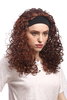 90836-ZA33B Lady Party Wig Halloween Curls Headband Volume Brown Caribbean 80s Style