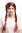 Lady Party Wig Halloween Fancy Dress long braided pigtails middle parting copper red 23"