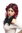 Lady Party Wig Fancy Dress TV Soap Opera Diva black red ombre parting teased wavy layered long