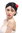 0036-ZA103 Lady Party Wig for Halloween Fancy Dress black rose Carmen Tango Bolero Spain Argentina