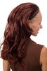 90607-35 Halfwig Hairpiece Extension with braided hair circlet long wavy red brown dark auburn 23"