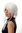 PT0042-P60 Lady Party Wig Cosplay short Bob with long plaits braids white Goth Emo