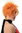 BLUE144-T2735 Lady Quality Wig short naughy spiky 80s style teased Wave Punk orange