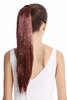 Srosy-33 Hairpiece PONYTAIL with comb and snapwrap long straight dark red brown auburn 21"