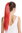 Srosy-C13 Hairpiece PONYTAIL with comb and snapwrap long straight bright fiery red 21"