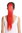Srosy-C13 Hairpiece PONYTAIL with comb and snapwrap long straight bright fiery red 21"