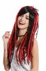 GF-W2416-1BHRED Lady Quality Wig Cosplay long straight parting rasta dreadlocks black and red