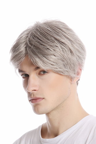 GFW967-51 Men Gents Wig short middle parting casual youthful modern look light grey gray