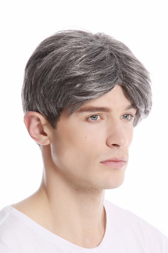GFW967-44 Men Gents Wig short middle parting casual youthful modern look dark grey gray