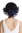 Lady Quality Wig short Bob Longbob curled tips 60s retro vintage look black blue streaks