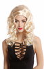 Lady Party Wig Halloween Carnival Diva Blonde middle pating slightly off centre wavy light blond