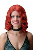 Quality Lady Wig Classic Hollywood Diva Femme Fatale water wave wavy long voluminous fiery red