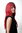 RED-M130M+1 Lady Quality Wig long straight layered fringe bangs Ombre black to red mix