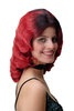 Quality Lady Wig Classic Hollywood Diva Femme Fatale water wave wavy long ombre black red