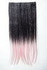 Halfwig 5 Micro Clip-In Extension long straight two extreme bright colours mix black light pink 23"