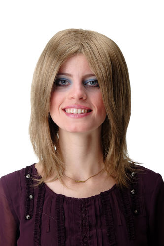 Quality Wig for Lady & Men Man cool shoulder length straight youthful Indie Rock Star light brown