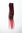 1 x Two Clip Clip-In extension strand highlight straight long bright black bright red mix