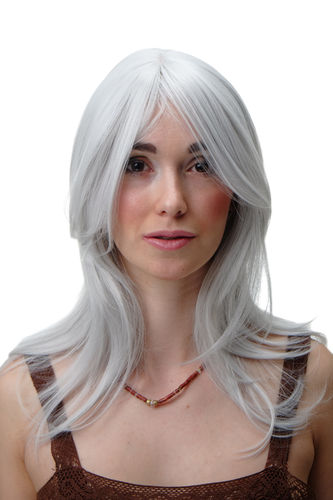 Lady Wig Cosplay Grey White medium length straight 3240-001