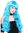 Lady Party Wig very long slightly curled wavy bangs fringe blue  91571-ZA40