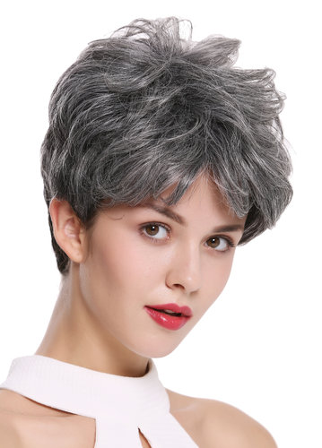 DW-2700-DF1202 Lady Quality Wig Short Voluminous teased wavy gray