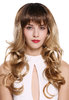 1002A-Y-SC1911 Lady Quality Wig Long Curls Bangs Fringe curled Ombre Brown Blond 22"