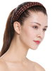 CXT-002-130 hair loop Alice band plaited traditional 1 inch wide braid reddish brown