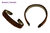 CXT-002-008 hair loop Alice band plaited traditional 1 inch wide braid medium brown