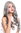 6070-701 Lady Quality Wig long wavy middle-parting silvery gray