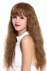 Lady Quality Wig long densely curled curly fringe bangs dark blond copper blond mix
