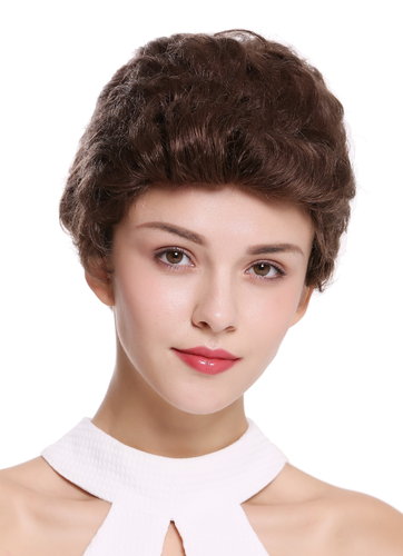 Quality women's wig men's wig human hair short wavy stylish pompadour quiff brown B-HH-12-8
