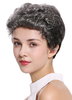 Quality women's wig men's wig human hair short wavy stylish pompadour quiff dark grey B-HH-12-GREY