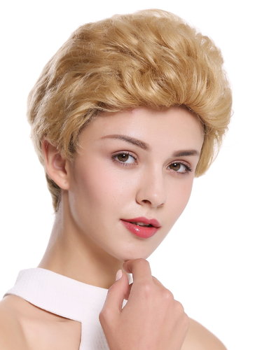 Quality women's wig men's wig human hair short wavy stylish pompadour quiff blonde B-HH-12-24B