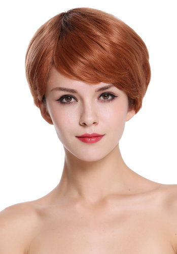 Quality women's wig human hair short parting parted copper brown fair reddish brown RGH-5330-HH-OP2