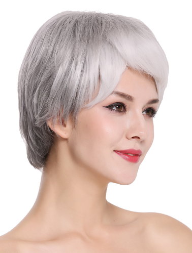 Quality women's wig lady women noble older short sleek black grey mix SXD0958-10/1001A/1B