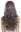 Quality women's wig long wavy fringe Balayage mix grey brown blue H1734