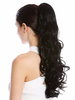 Ponytail Hairpiece Extensions long voluminous curled wild straggly wet look black 21" DM44-V-1