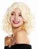 women's quality wig shoulder length middle parting curls curly light blonde GFW3200-613