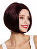 VK-54-99J quality women's wig short long bob parting sleek bordeaux red