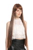 VK-7-27SSP33 quality women's wig very long sleek mahogany brown reddish blonde highlights