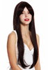 NY-9-33 women's quality wig very long sleek fringe parted mahogany brown mix