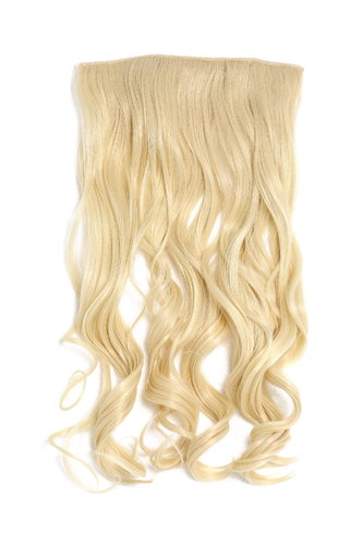 Hairpiece Halfwig 5 Microclip Clip-In Extension wide full back of head long curled light blonde