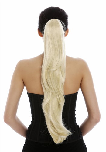 Ponytail Hairpiece Claw Clamp very long 23inch layerd slightly wavy light blond