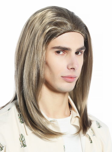 CW-047-KII12 wig men women medium shoulder length smooth blond Gigolo handsome Dorian Adonis