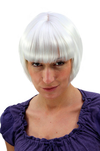 BOB lady QUALITY wig DOM & SEXY PAGE PLATINUM/WHITE burlesque (7804 colour B80)