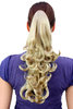 Hairpiece PONYTAIL medium length slightly curled BLONDE blond Extension Butterfly Clamp