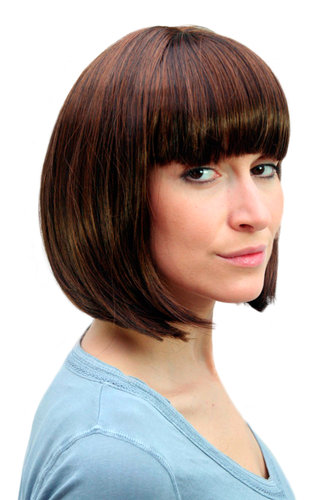 BOB quality lady wig CUTE & SEXY french PAGEBOY style BRUNETTE mix (7803 Colour 2T30)