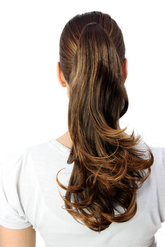 Hairpiece PONYTAIL medium length straight MIXED BRUNETTE (T400 Colour 2T30) brown mixed