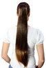 Hairpiece PONYTAIL very long straight BRUNETTE Mix brown chestnut Butterfly Clamp Clip-On Extension