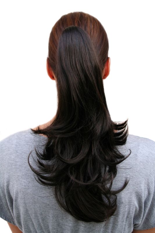 Hairpiece Ponytail Medium Length Straight Dark Brown T400 Colour 3 Extension